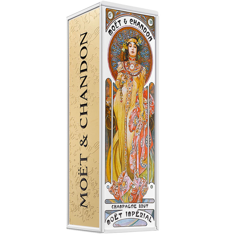 Moët & Chandon Brut Impérial in Alfons Mucha Geschenkbox aus Metall 750 ml