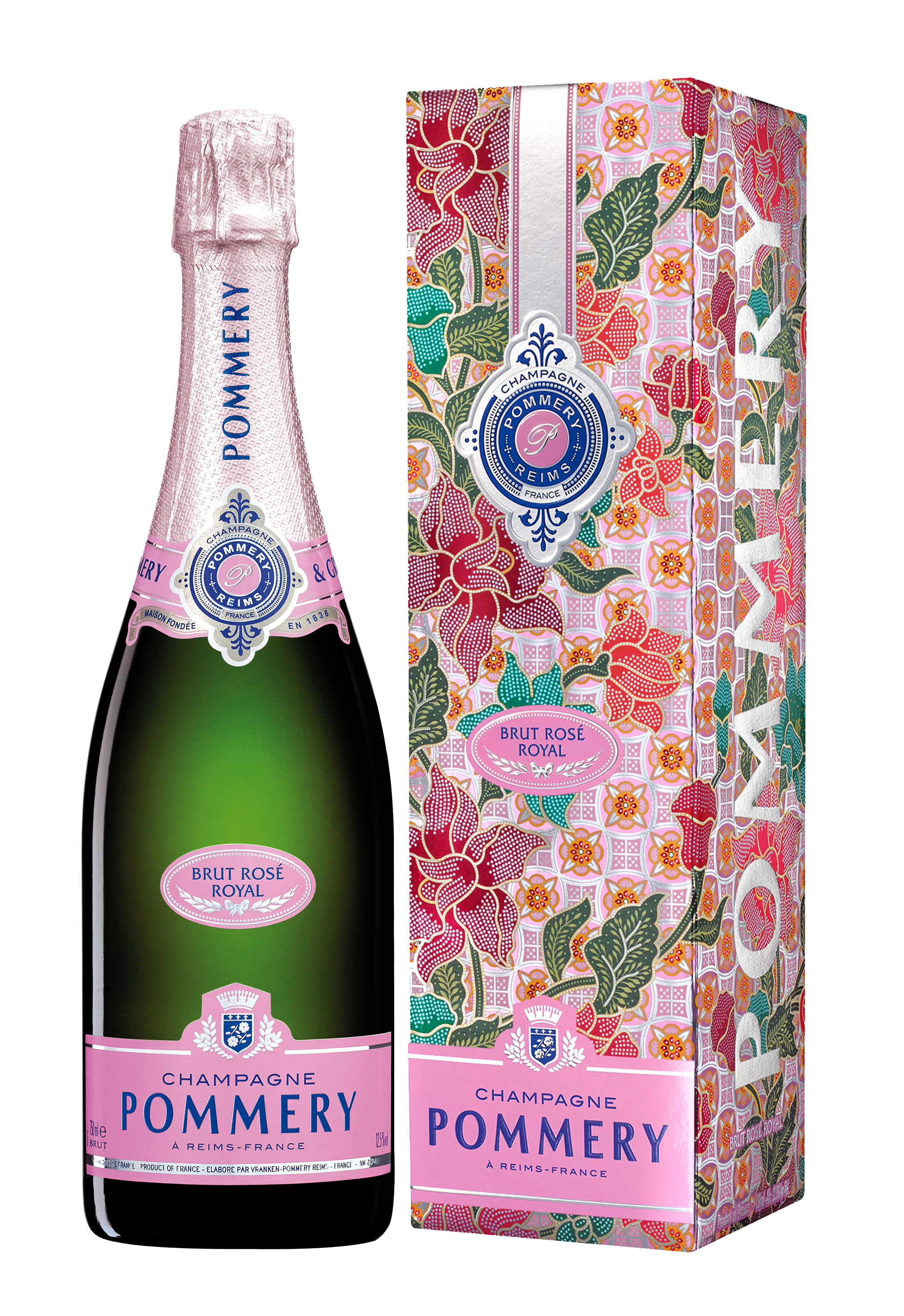 Pommery Brut Rosé Royal 750 ml in Batik Geschenkverpackung