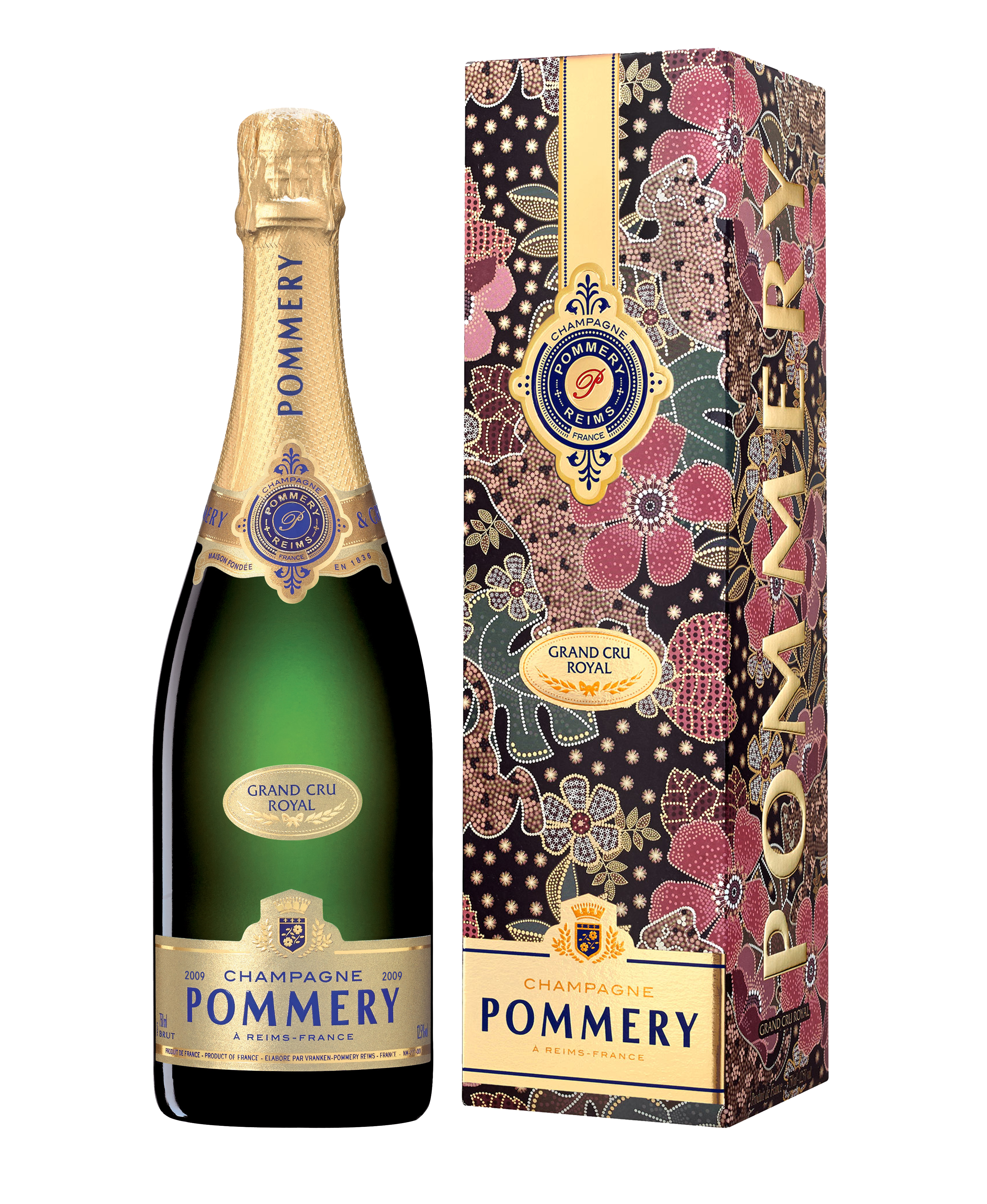 Pommery Grand Cru Royal Vintage 2009 in Batik Geschenkverpackung 750 ml