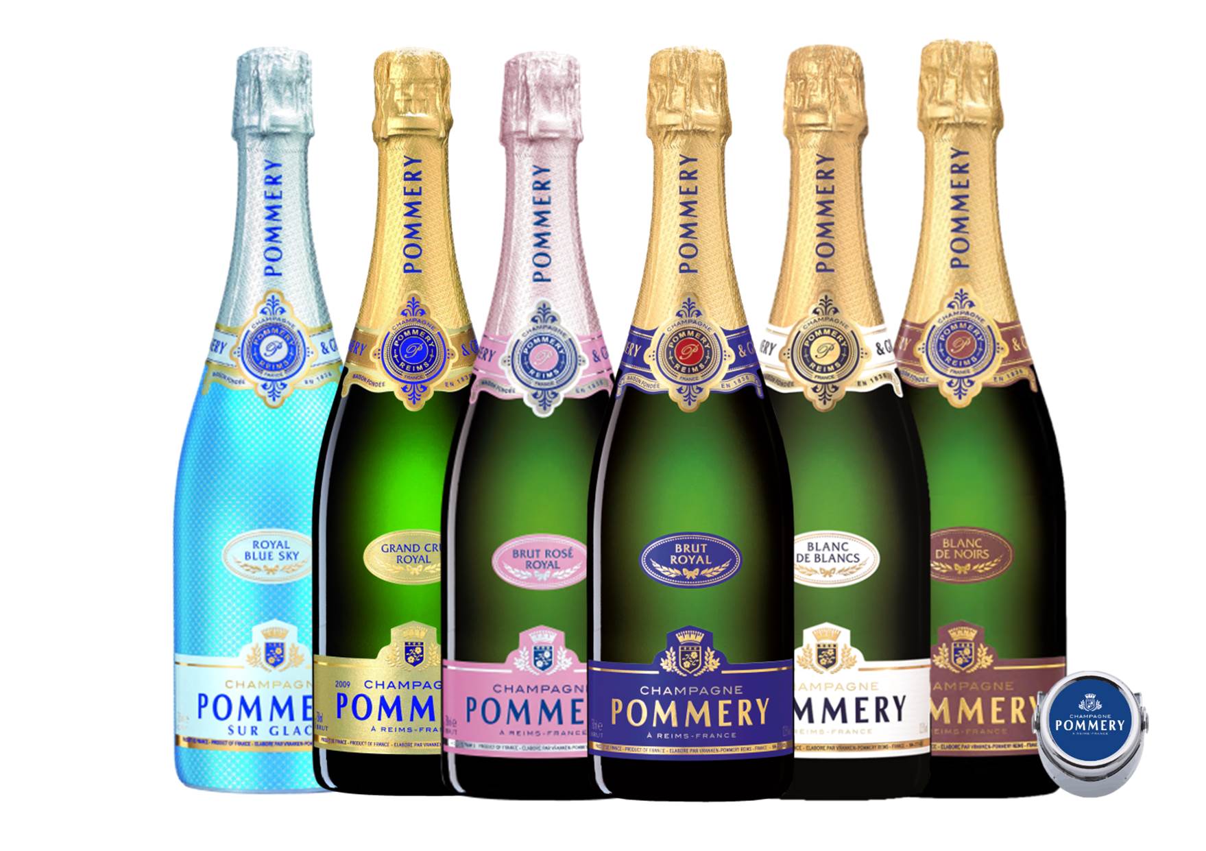 Pommery Champagner 6 original Genießerpaket 4,5 mit Pommery Flaschen L Flaschenverschluss